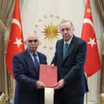 Cumhurbaşkanı Erdoğan, Anayasa Mahkemesi Başkanı Kadir Özkaya ile Beştepe’de Bir Araya Geldi