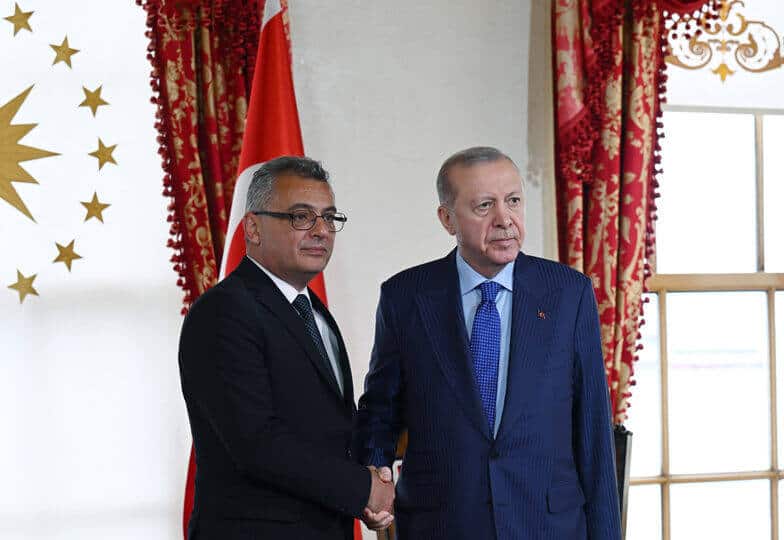 Cumhurbaşkanı Erdoğan ve KKTC Cumhurbaşkanı Erhürman Dolmabahçe'de Buluştu