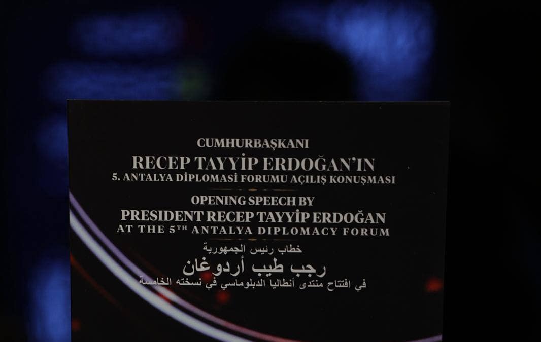 Cumhurbaşkanı Erdoğan’ın Antalya Diplomasi Forumu konuşması üç dilde yayımlandı